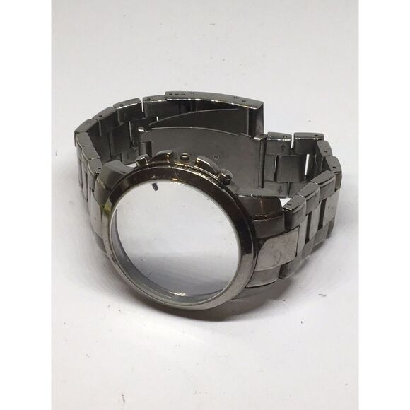 Fossil Stainless Steel Parts Links Band 22mm Case W/ Crystal Clasp Silver V934 - Picture 2 of 4